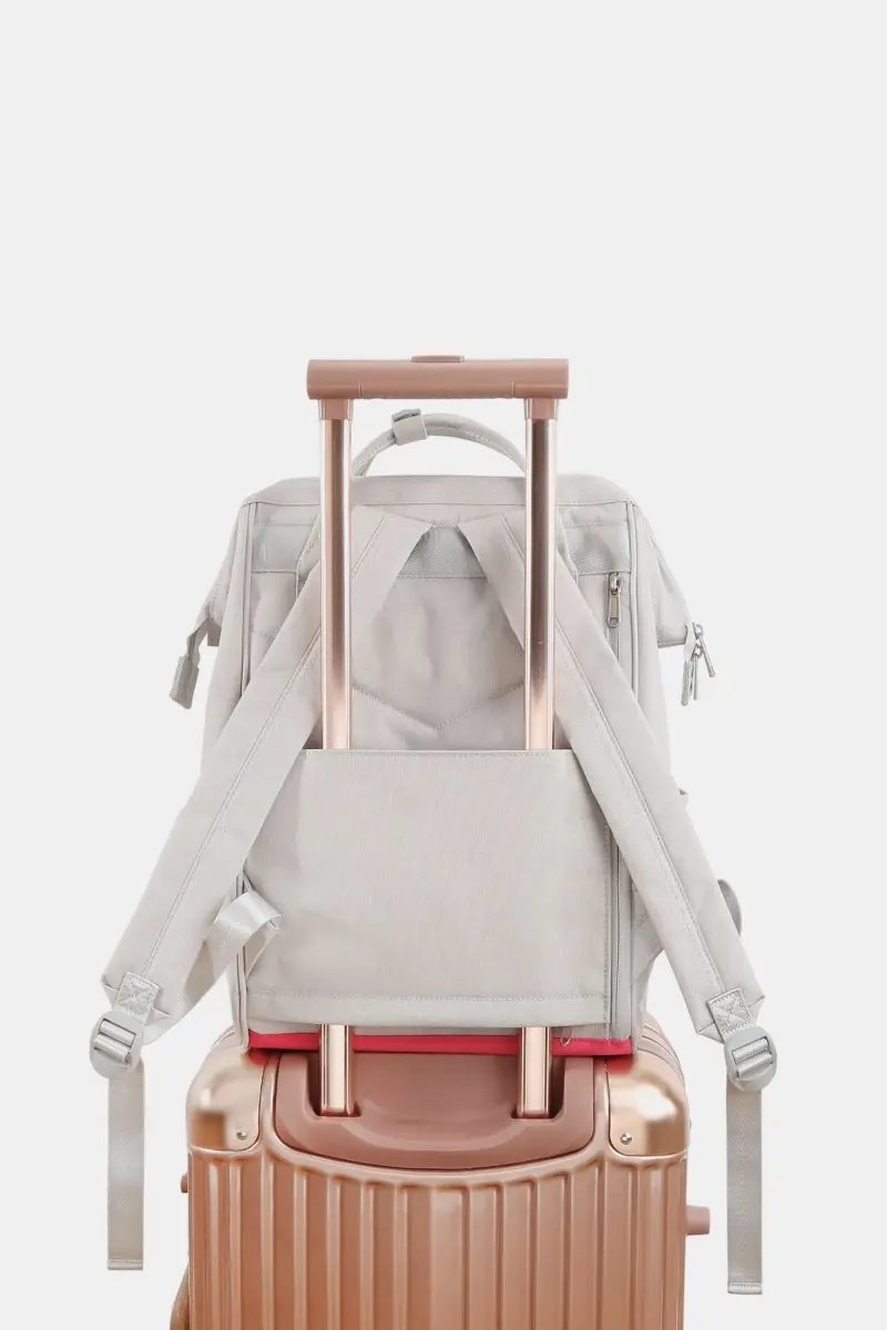 Himawari Contrast Waterproof Backpack Bag with External USB Port - Love Salve